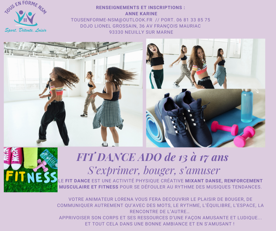 NOUVEAU FITNESS DANSE ADO 13 A 17 ANS